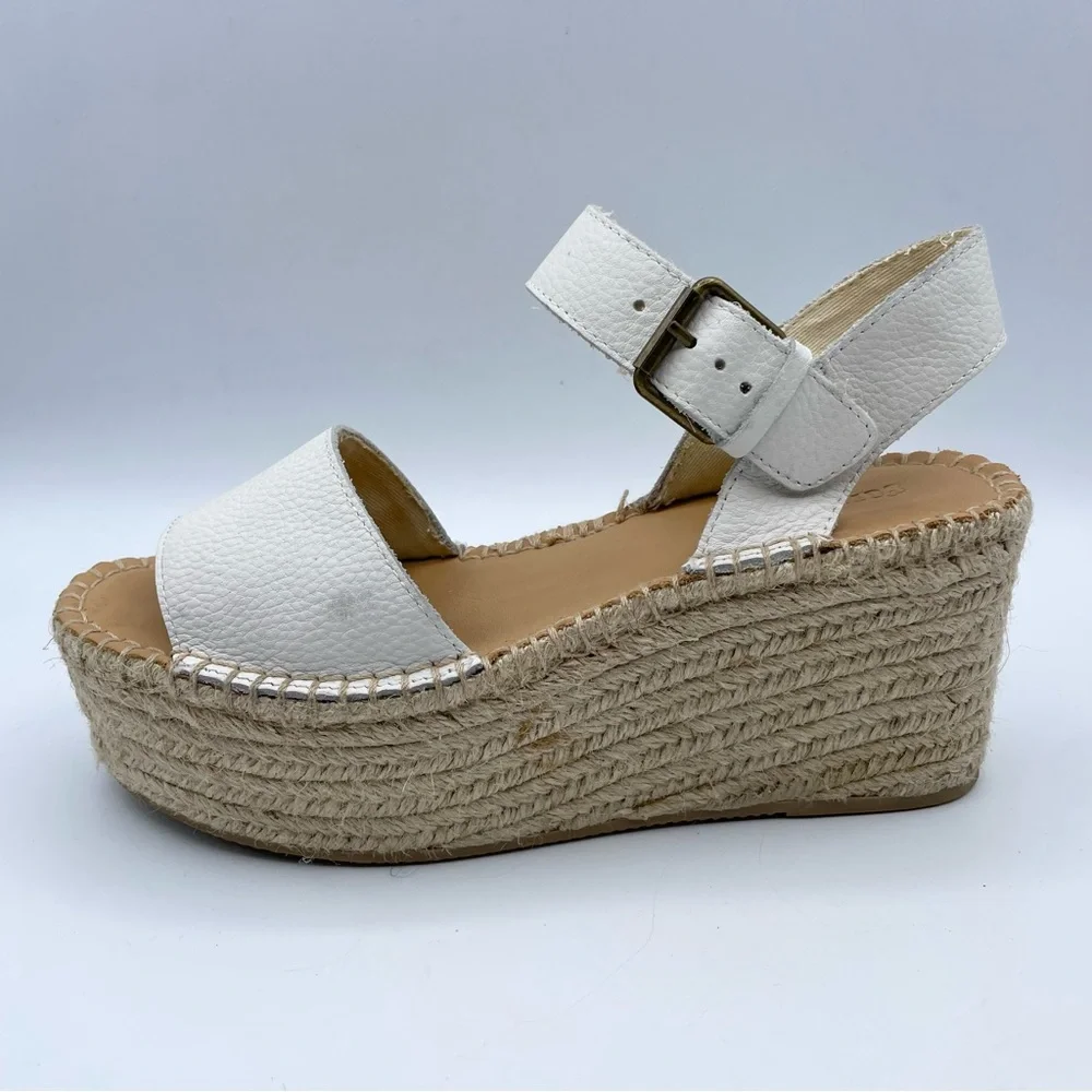 Soludos White Espadrille Wedge Sandals